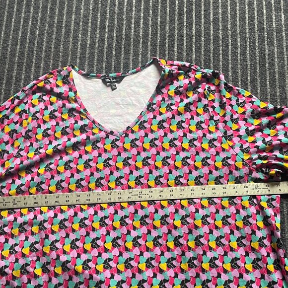 Ulla Popken top size 32/34 Women's Tunic Black with hearts 95% cotton - Picture 8 of 9